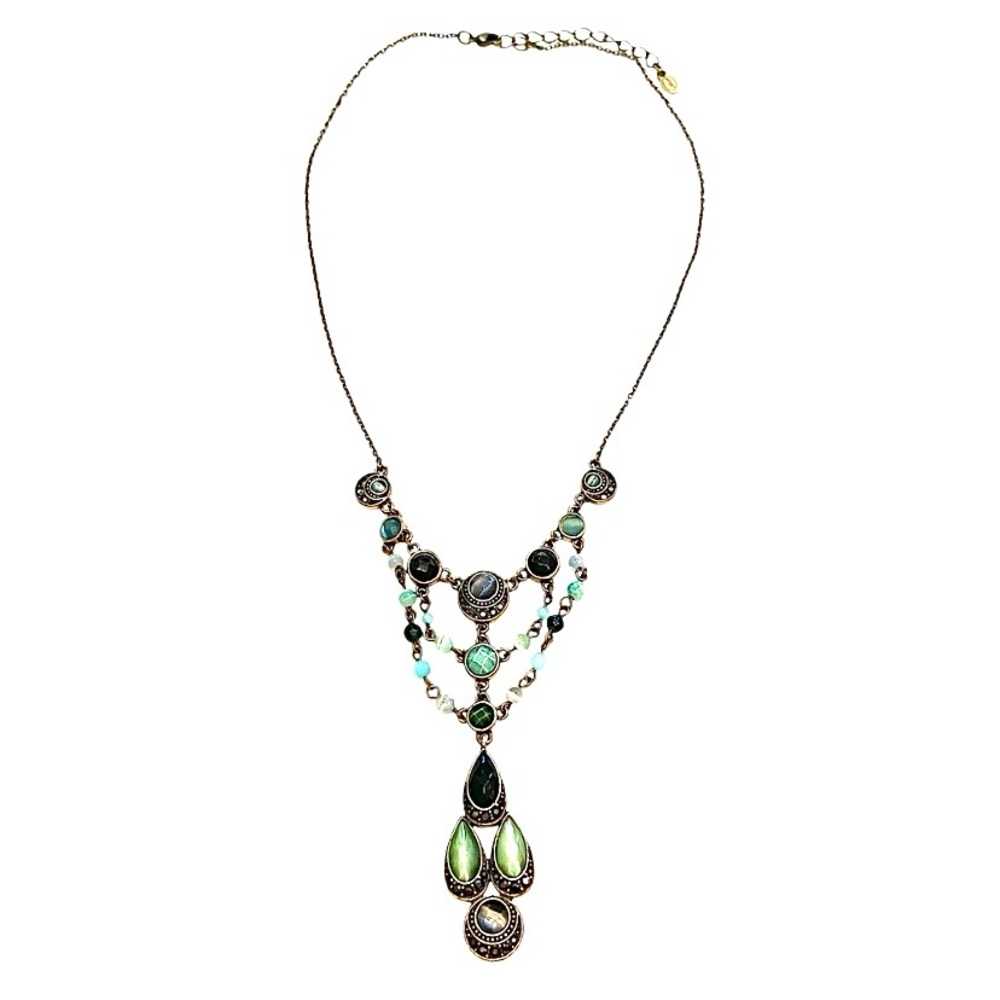 MONET Blue Green Statement Necklace